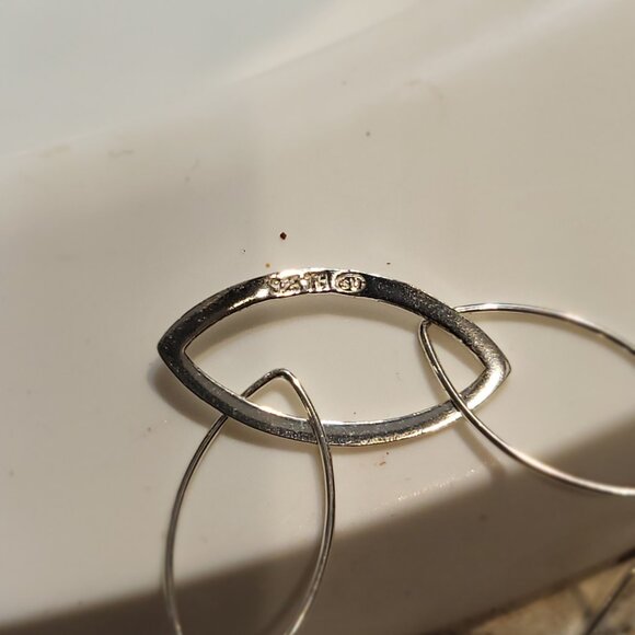 925 Silver Dangle Chain Earrings - Picture 2 of 2